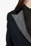 Saint Laurent Black Wool/Velvet Embellished Lapel Cropped Blazer size 38