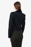 Saint Laurent Black Wool/Velvet Embellished Lapel Cropped Blazer size 38