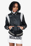 Saint Laurent Black/White Lambskin Leather Varsity Jacket Size 40