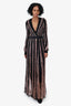 Agent Provocateur Black/Pink Sheer Lace Maxi Dress Size 2