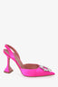 AMINA MUADDI Pink Satin Slingback Pumps Size 39.5