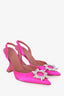 AMINA MUADDI Pink Satin Slingback Pumps Size 39.5
