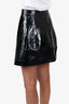 Off-White Black Patent Leather Zip Detail Skirt Size 42