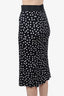 Dolce & Gabbana Black/White Silk Polka Dot Midi Skirt size 38