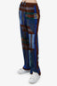 Hermès Multicolor Cotton Patterned Wide Leg Pants Size 36