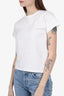 Balenciaga White Back Embroidered Logo T-Shirt size Small