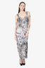 Gold Hawk Grey Lace Tie Die Skip Midi Dress size Medium