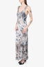 Gold Hawk Grey Lace Tie Die Skip Midi Dress size Medium