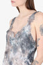 Gold Hawk Grey Lace Tie Die Skip Midi Dress size Medium