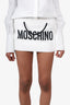 Moschino White/Black Logo Bag Skirt size 38