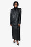 Magda Butrym Black Leather Double Breasted Long Coat