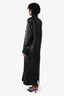 Magda Butrym Black Leather Double Breasted Long Coat