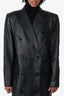 Magda Butrym Black Leather Double Breasted Long Coat
