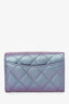 Pre-loved Chanel™ 2020 Purple Iridescent Quilted Leather Bifold Wallet