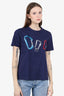Moncler Navy Blue Keyring Embroidered T-Shirt Size Small