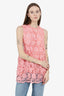 Christopher Kane Pink Floral Lace Sleeveless Top Size 10