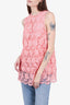 Christopher Kane Pink Floral Lace Sleeveless Top Size 10
