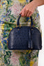 Louis Vuitton 2013 Navy Blue Ostrich Leather Alma BB with Strap