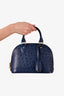 Louis Vuitton 2013 Navy Blue Ostrich Leather Alma BB with Strap