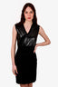 Louis Vuitton Black Patent Leather V-Neck Dress Size XS