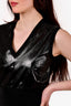 Louis Vuitton Black Patent Leather V-Neck Dress Size XS