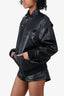 Celine 19ss Black Python Switching Leather Jacket Size 50 Men's