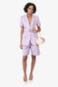 Max Mara Sfilata Purple Short-Sleeve Belted Blazer + Bermuda Trouser Short Set Size 34