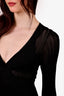Dolce & Gabbana Black Sheer Pleated Dress Size 40