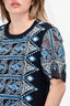 Sea New York Navy Blue Printed Short Sleeve Shift Dress Size 10