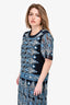 Sea New York Navy Blue Printed Short Sleeve Shift Dress Size 10
