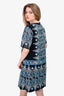 Sea New York Navy Blue Printed Short Sleeve Shift Dress Size 10