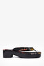 Dries Van Noten Black Floral Jacquard Platform Sandals Size 40