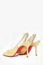 Christian Louboutin Yellow Satin Crystal Bow 70mm Heels Size 38