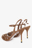 Gucci Brown Suede Studded Cage Sandal Heels Size 37