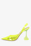 AMINA MUADDI Neon Yellow Holli Glass PVC Slingback Pumps Size 37