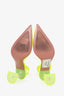Amina Muaddi Neon Yellow Holli Glass PVC Slingback Pumps Size 37