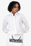 Victoria Beckham White Ruched Sleeve Shirt size 0