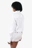 Victoria Beckham White Ruched Sleeve Shirt size 0