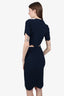 Alexander McQueen Navy Blue Scallop Hem Top with Mini Dress Set Size X-Small