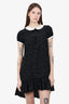 Saint Laurent Black/White Silk Polka Dot Bow Dress size 34