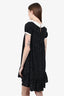 Saint Laurent Black/White Silk Polka Dot Bow Dress size 34