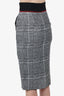 Fendi Black/White Houndstooth Wool Pencil Skirt size 38