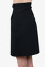 Gucci Black Wool/Silk GG Waistband Pencil Skirt size 36
