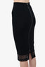 Victoria Beckham Black Zip-up Midi Skirt with Mesh Hem size 4