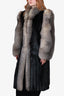 Vintage Black Canadian Dark Ranch Mink & Fox Fur Coat Size 8