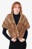 Vintage Brown Canadian Light Lutetia Mink Fur Stole Wrap Shawl Size X38
