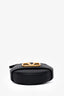 Valentino Black Leather Round V-Logo Crossbody Bag