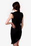 Helmut Lang Black V-Neck Dress with Beaded Shoulder Size 6