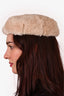 Vintage Beige Rabbit Fur Hat