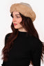 Vintage Beige Leather/Pearl Mink Hat